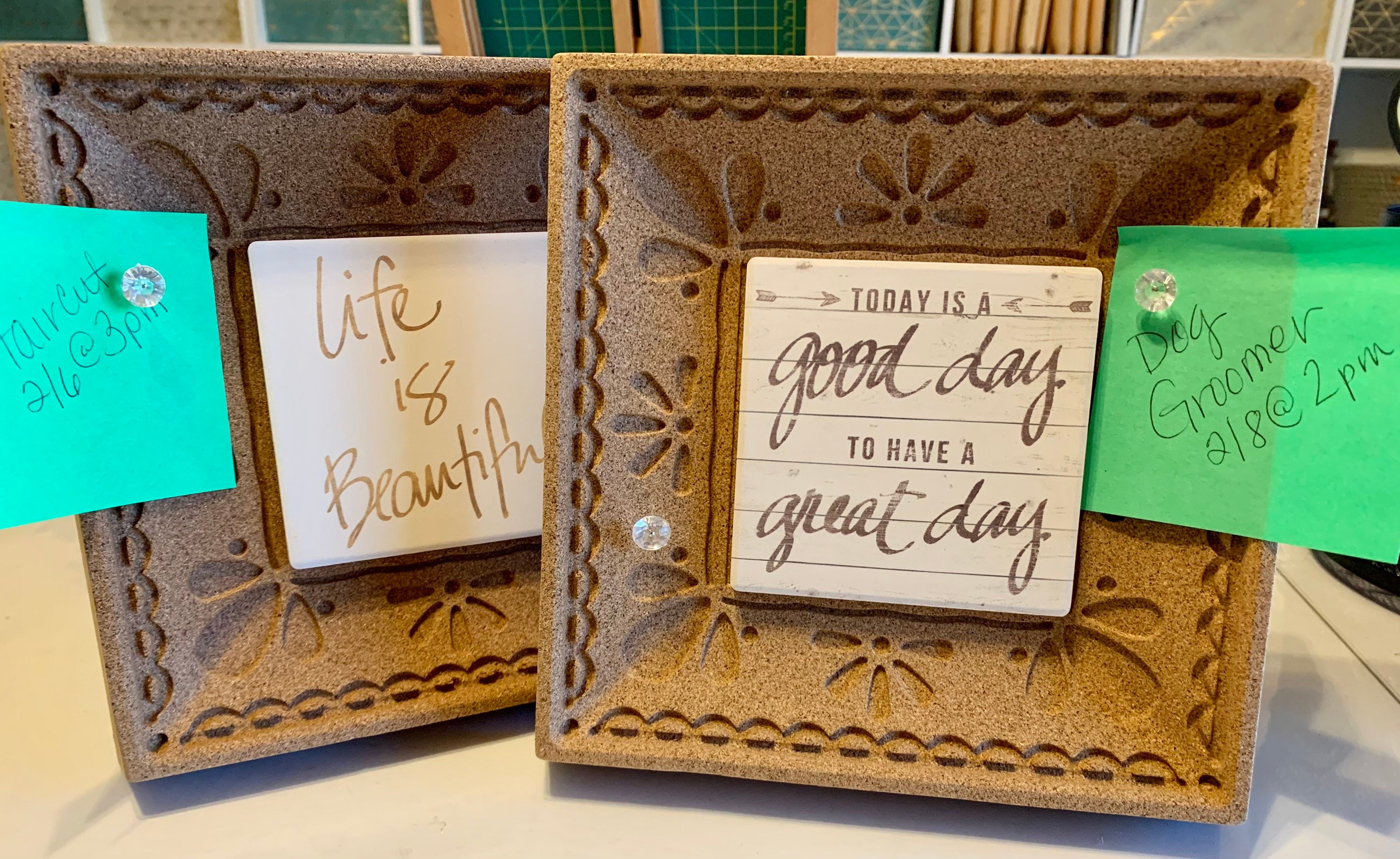 Corkboard frame two styles Etsy