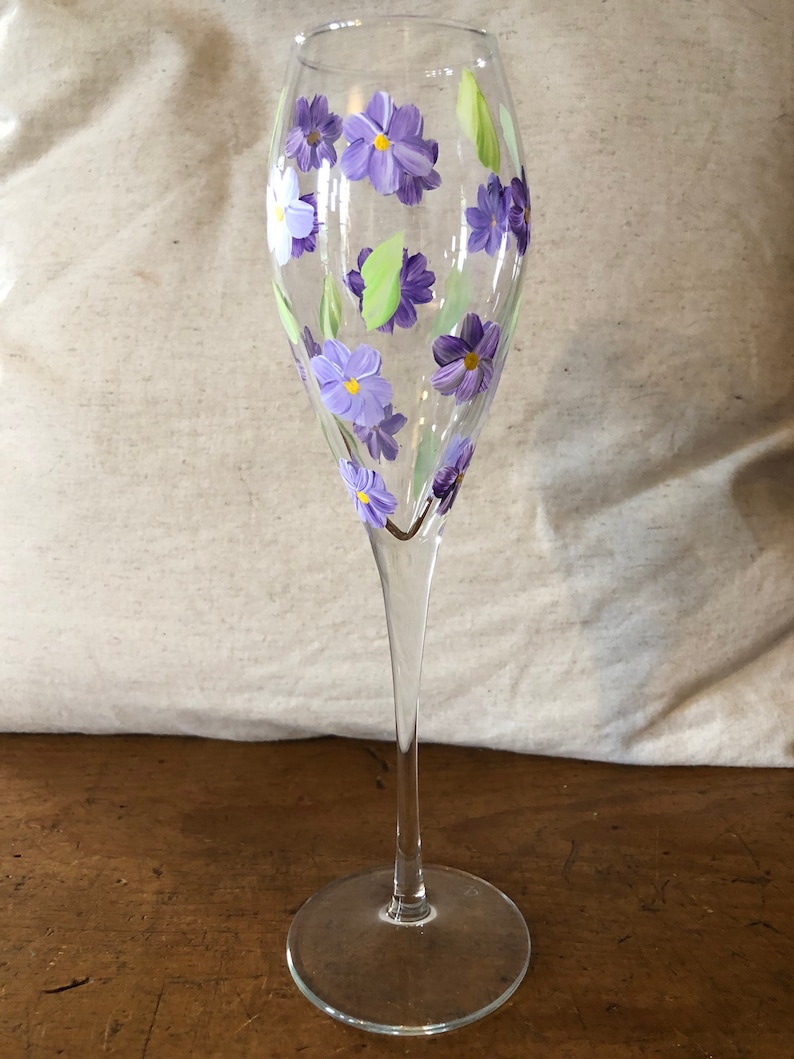 Hand painted Prosecco/champagne glass Etsy