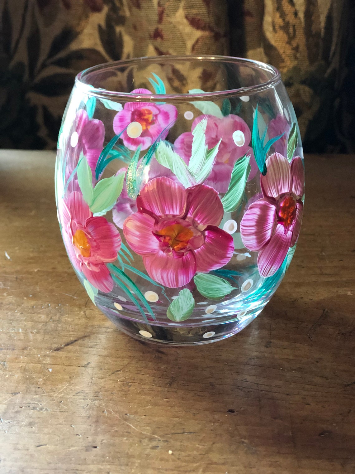 Hand Painted Tumbler Glass Etsy UK