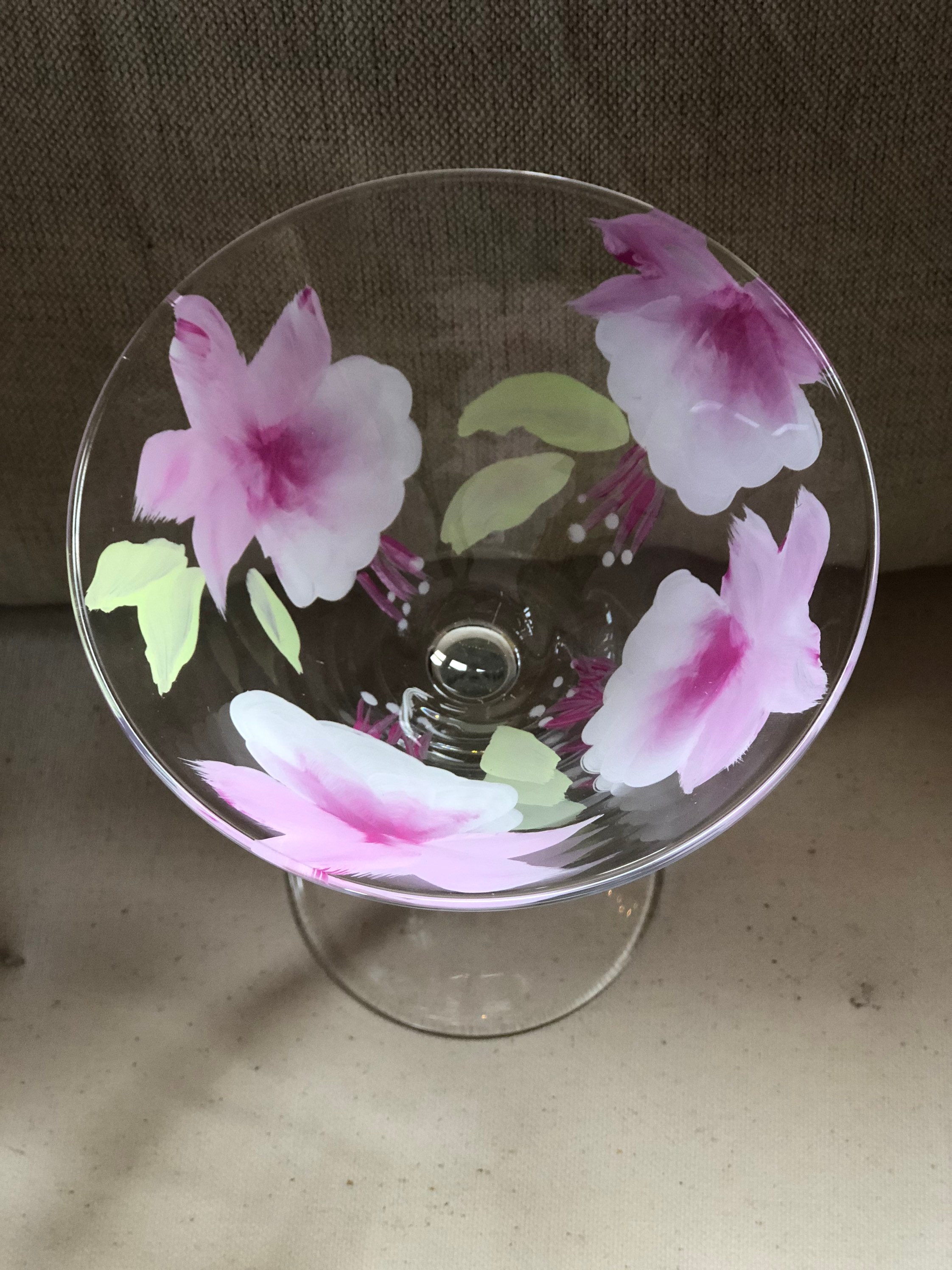 Verre peint à la main de cocktail fuchsia Etsy