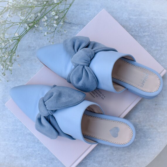 leather mules flats