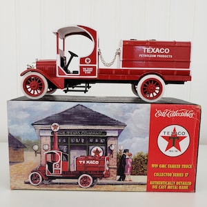 Texaco 1919 GMC Tanker Truck, Die Cast Metal Replica, Antique Texaco Truck, Texaco Bank, Texaco Toys, Vintage Texaco, Texaco Memorabilia