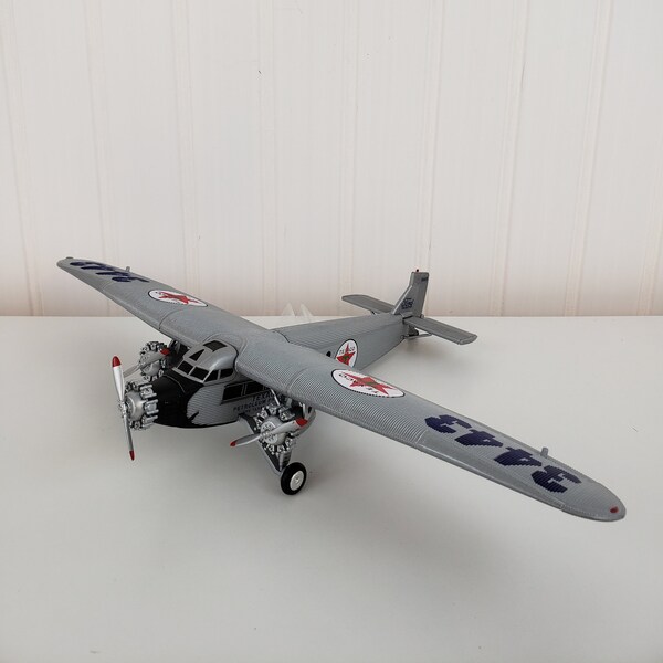 WINGS OF TEXACO, Texaco Airplane, Texaco's First Plane, 1927 Ford Tri Motored Monoplane, Texaco Die Cast Metal Replica, Texaco Toy Bank