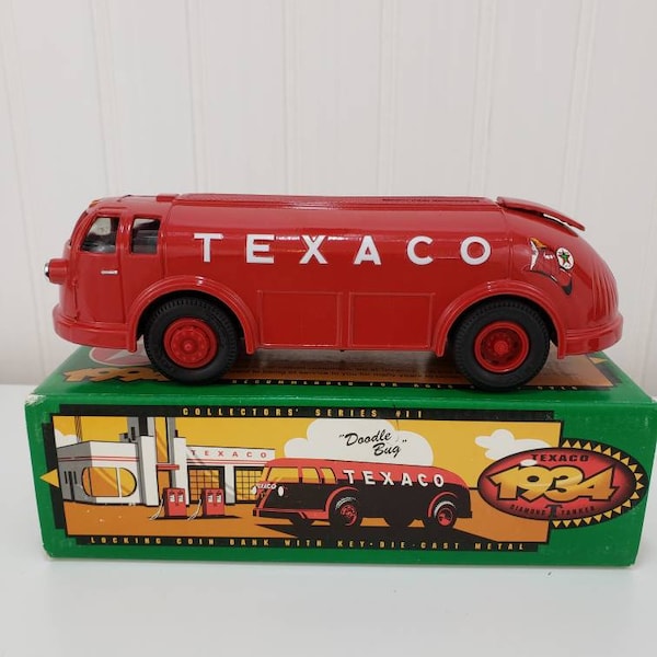 TEXACO 1934 Diamond T Doodle Bug Ertl Die Cast Metal Bank, Texaco Memorabilia, Texaco Toys, Texaco Bank, Antique Texaco Truck, Collectibles