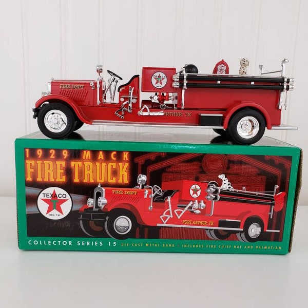 TEXACO 1929 Mack Fire Truck, Vintage Texaco, Texaco Toy Bank, Texaco Ertl Collection, Texaco Collectible, Antique Texaco Truck, Fire Truck