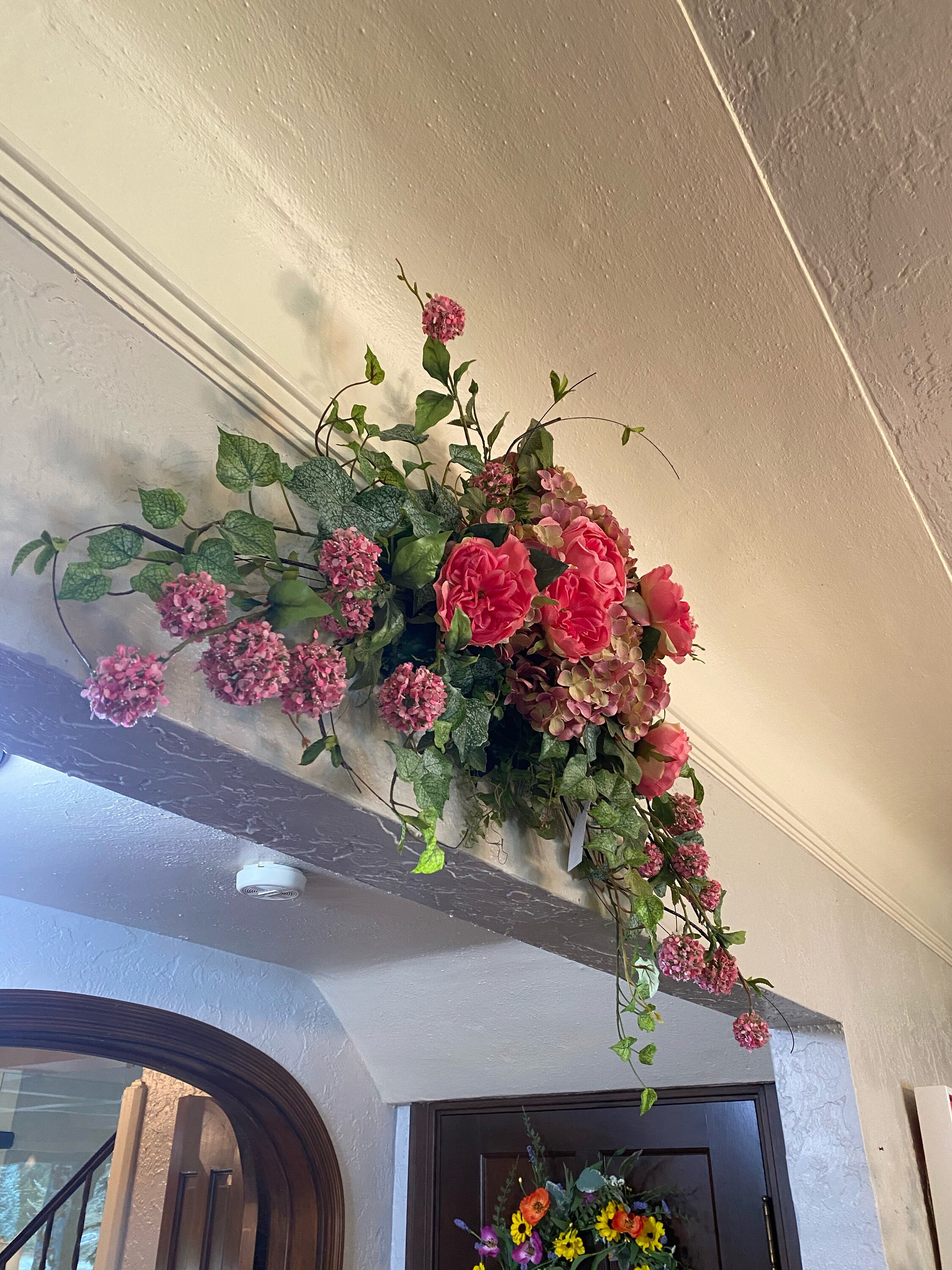 Pretty in Pink faux flower swag Etsy