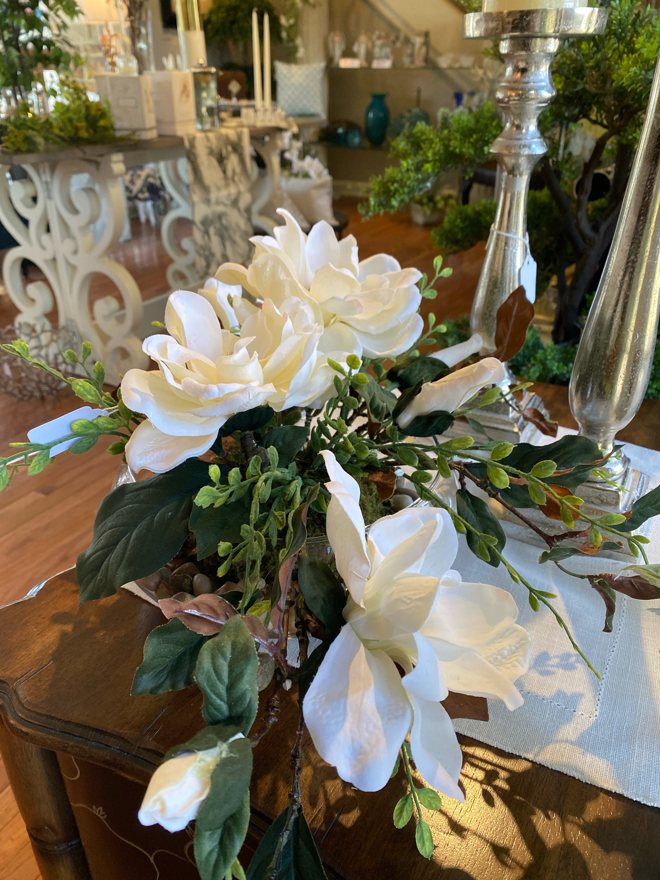 Lavish & Modern white faux floral arrangement Etsy