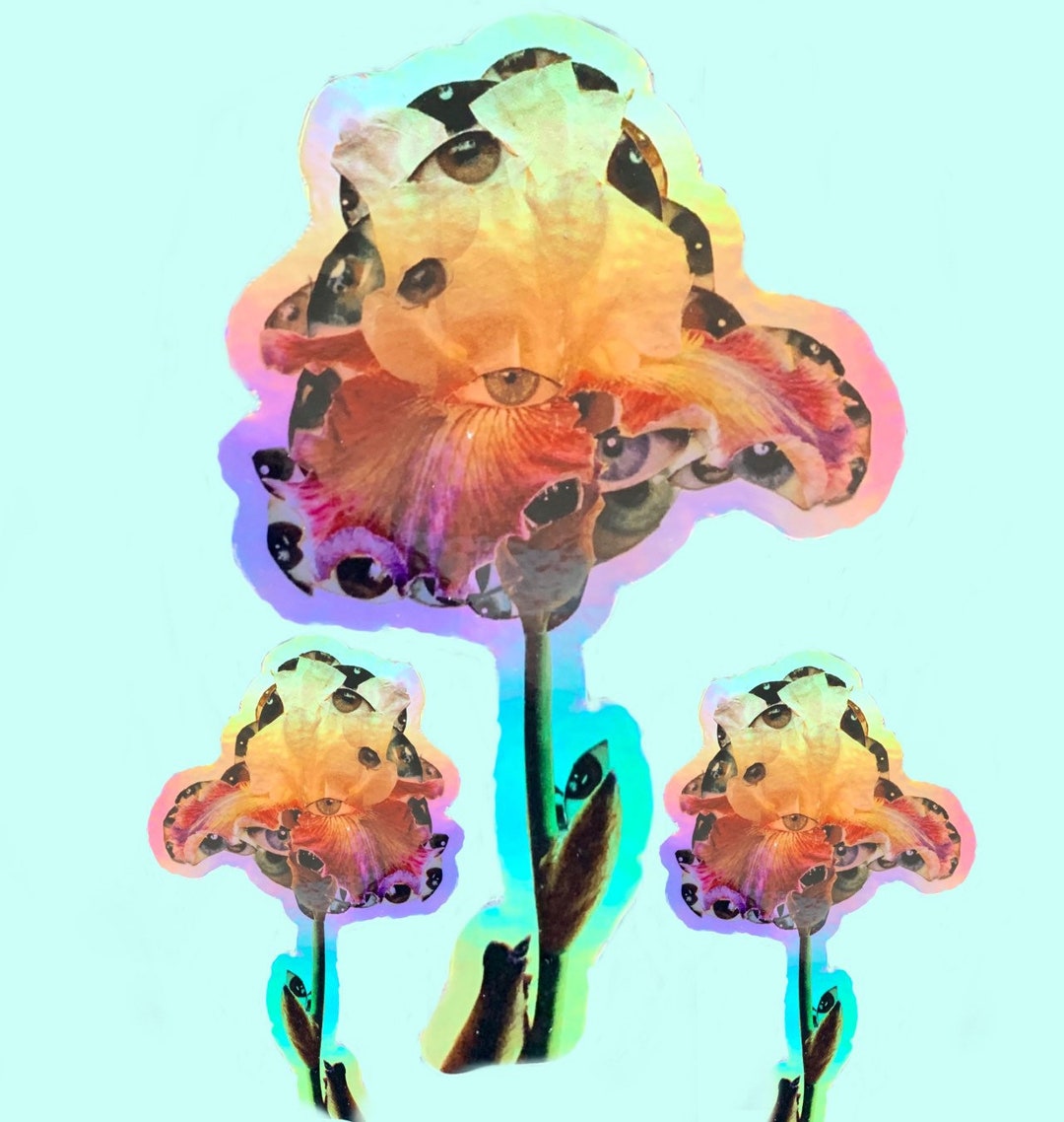 Holographic Sticker Laptop Sticker Art Sticker Collage Etsy Italia