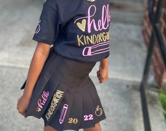 Hello Kindergarten, Back To School Outfit (Other colors available upon request)
