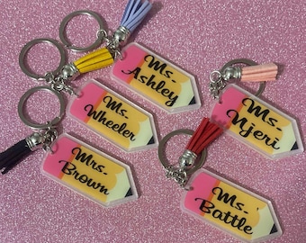 Personalized pencil keychain