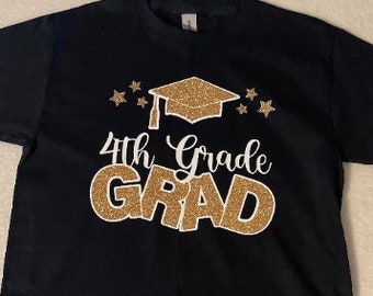 Graduation Tee (1st thru 8th Grade)  Glitter or Matte Colors