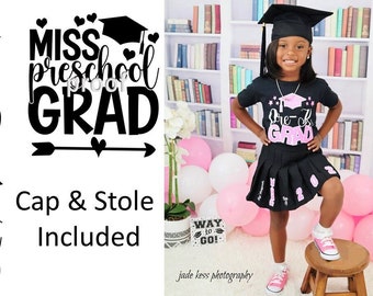 2023 Preschool, Headstart or Daycare Graduation Outfit With Hat & Stole (Also Available For Seniors)