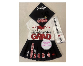 Class of 2024 Kindergarten Graduation Outfit With Hat & Stole (Colors Can Be Changed)
