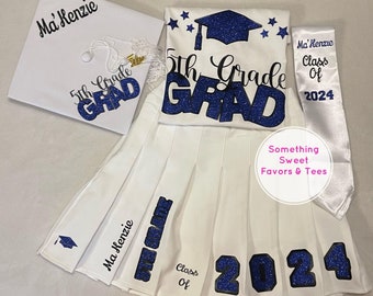 Class of 2024 5th Grade, 6th Grade 7th Grade or 8th Grade Graduation Outfit (4 Piece Set)