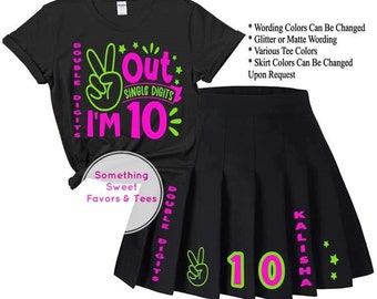 10th Double Digits Birthday Outfit or Tee Only