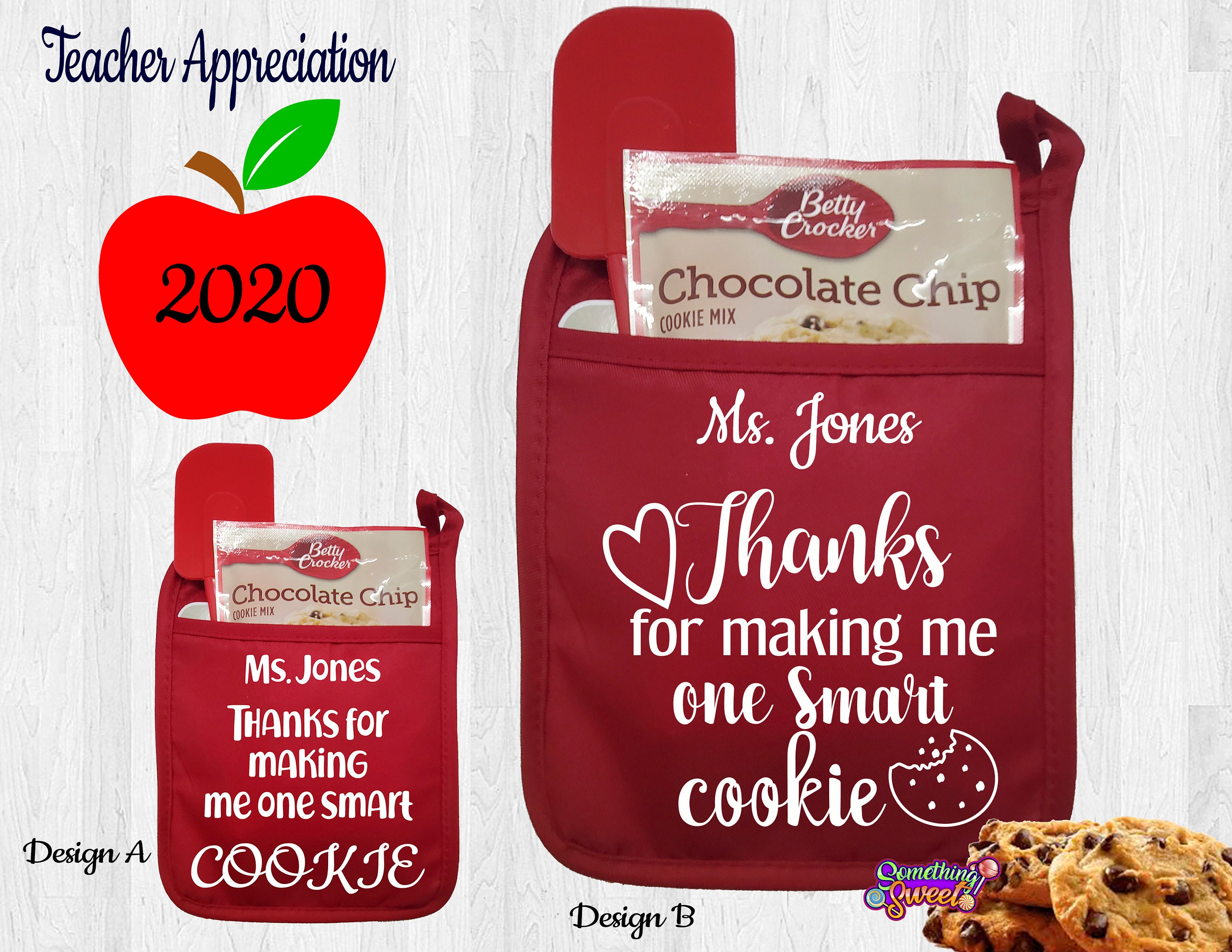 Thanks for Making Me One Smart Cookie Teachers Pot Holder RED Christmas gift 