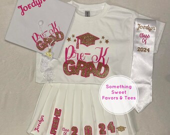 Adorable Graduation Outfit Class of 2025 in Hot Pink & Gold