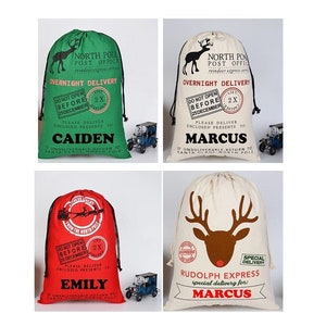 Christmas Gift Sacks. Santa Bags. Custom Santa Sacks. Personalized Santa Sacks, Santa Sacks