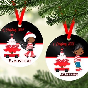 Custom Aluminum Christmas Ornament w/ FREE VELVET POUCH, Kids Christmas Ornament, Family Christmas Ornament