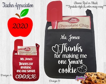 Personalized Teacher Pot Holder: "Smart Cookie" Gift
