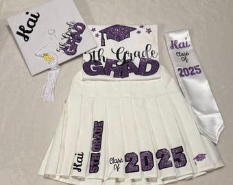 Graduation Outfit Pre-k thru 8th – Complete Set with Cap & Stole