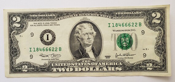 2 Dollars Lucky Number 666 Etsy etsy