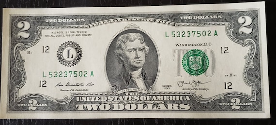 Two Dollar Bill Brand New I Will Send You Consecutive Serial