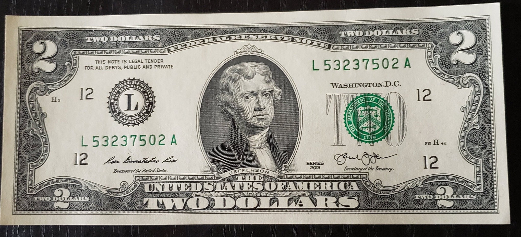 1976 2 Dollar Bill Etsy UK