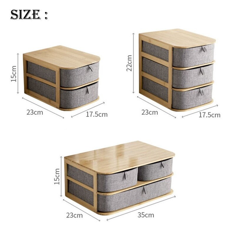 Caja de almacenamiento de madera Organizador cosmético bambú | Etsy
