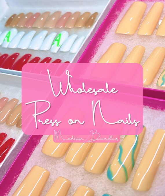 Wholesale Press On Nails MEDIUM WHOLESALE BOXES Custom Etsy