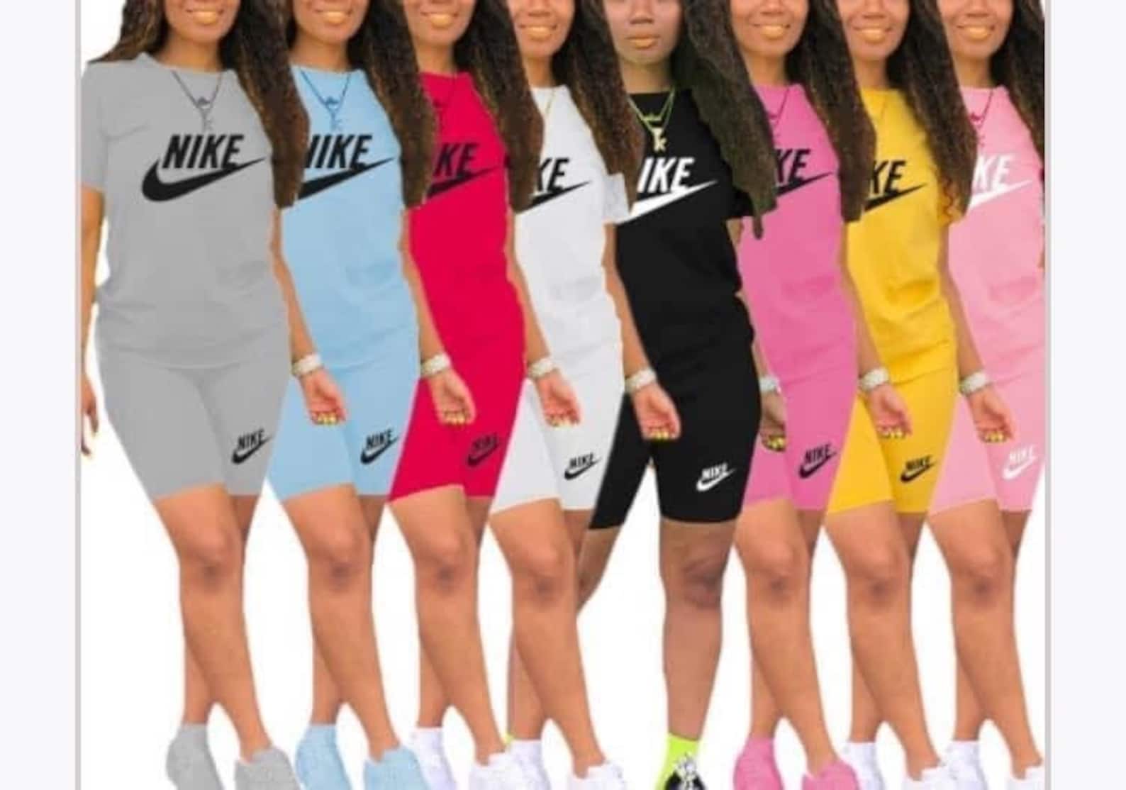 Women Nike Inspired two piece short set plus Size Etsy