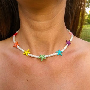 Rainbow Necklace/Beaded Necklace/Beaded Choker Necklace/Bead Necklace/Fairy Necklace/Statement Necklace/Boho Necklace/Hippie Necklace