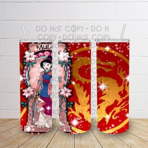 Mulan 20 oz straight tumbler