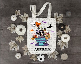 Trick or Treat Halloween Mickey teacup Tote Bag