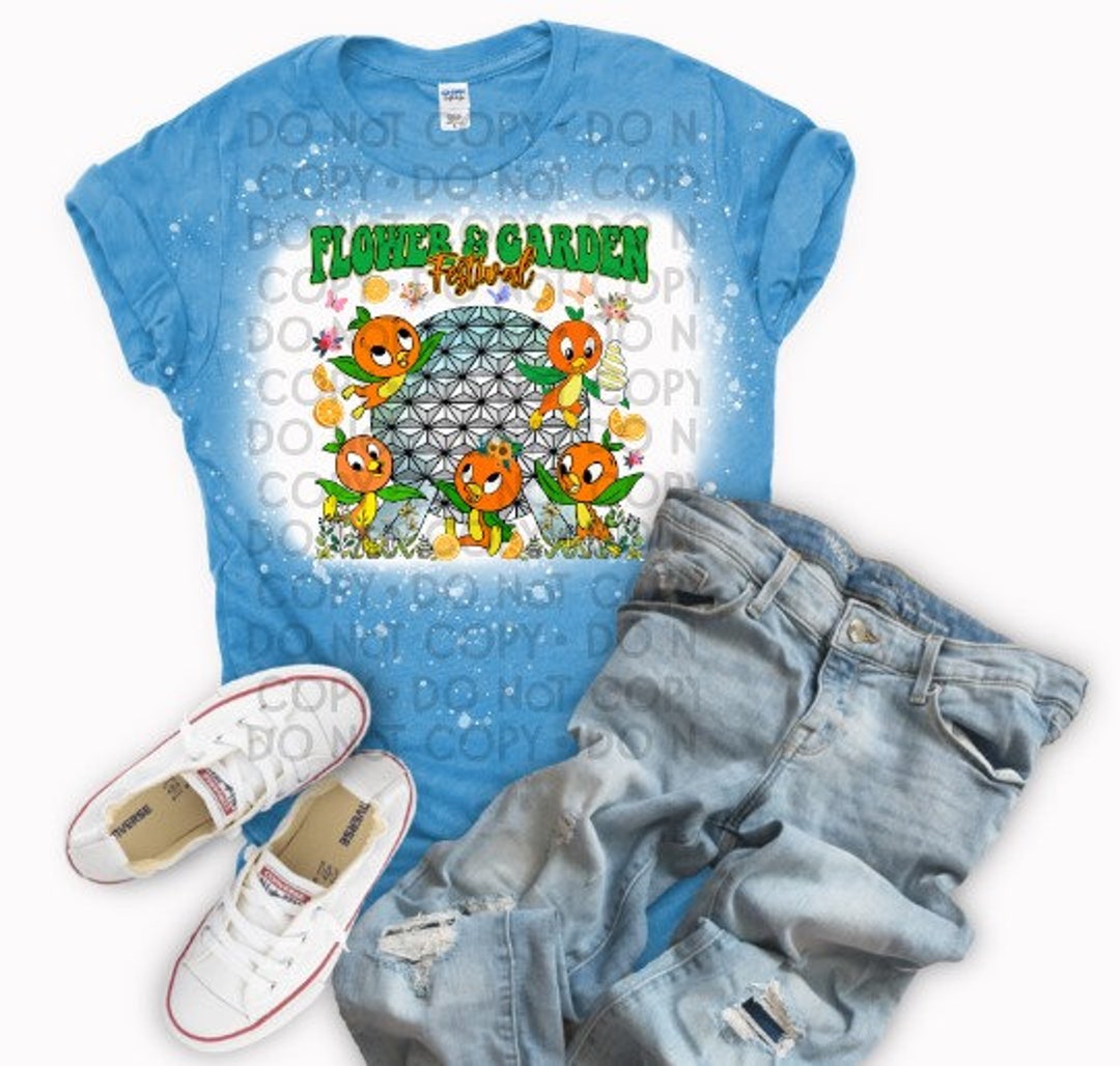 Flower and Garden Orange Bird Shirt Etsy