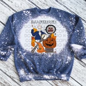 Halloweentown Inspired Bleached Sweatshirt