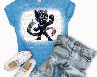 Camiseta de los Vengadores de las Panteras Negras para concienciar sobre el autismo