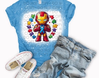 Camiseta de concienciación sobre el autismo de Iron Man Avengers