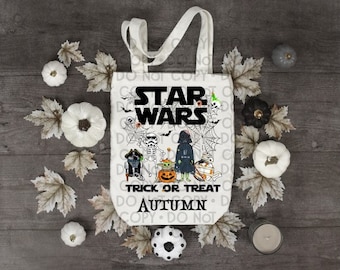 Trick or Treat Star wars Halloween Disney Tote Bag