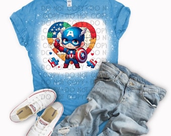 Camiseta de concienciación sobre el autismo de los Vengadores del Capitán América