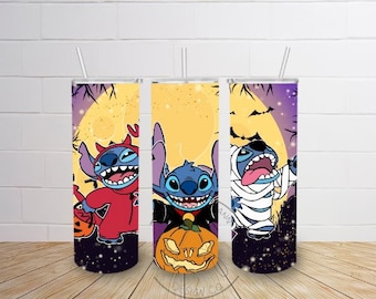 Vaso recto de 20 oz de Lilo y Stitch para Halloween