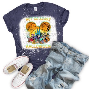 Mickey Not so Scary Halloween Party bleached shirt