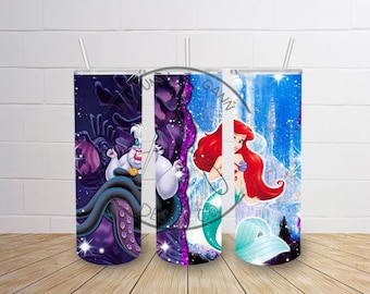 Little Mermaid 20 oz straight tumbler
