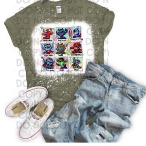Stitch Superhero bleached shirt