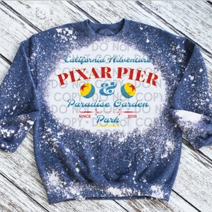 Pixar Pier on inspired Bleached Sweatshirt