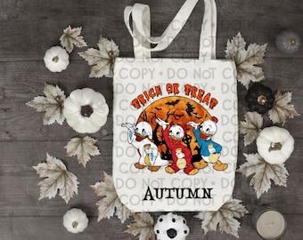 Bolsa Tote Doçura ou Travessura Halloween Huey Dewey e Louie Disney