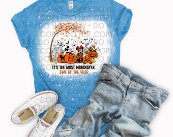 Most Wonderful  Halloween bleached shirt
