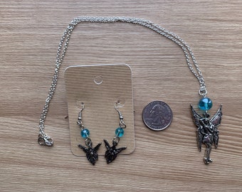 Blue Fairy Necklace and Earring Set