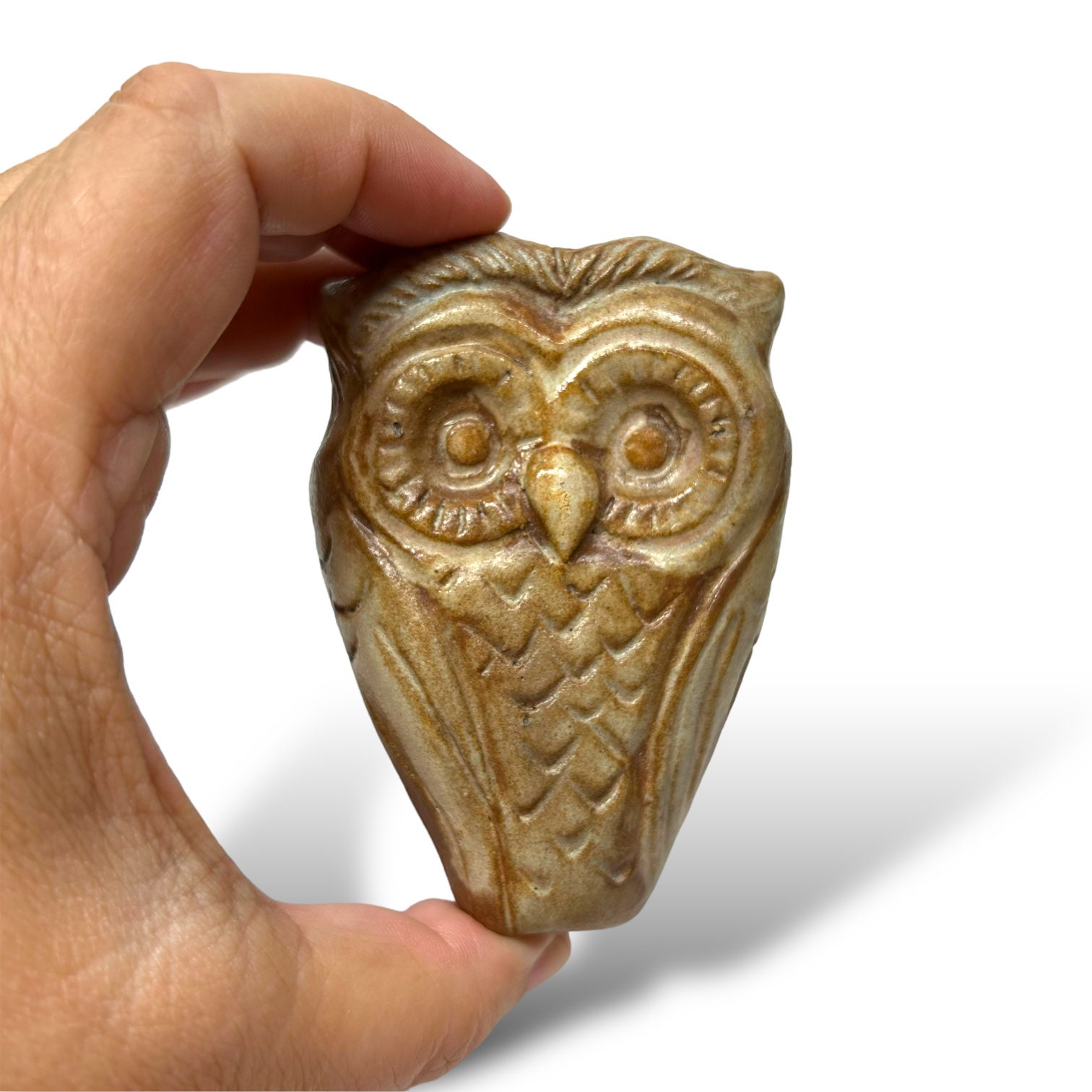 Handmade Ceramic Owl Pipe - clay Pipe