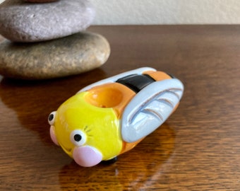 Cute Bee Ceramic Pipe, Unique Handmade Pipe